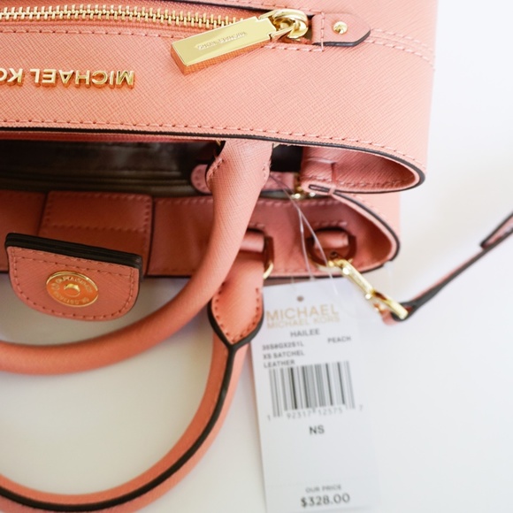 Michael Kors Hailee XS Satchel Bag Peach Color - Picture 8 of 8